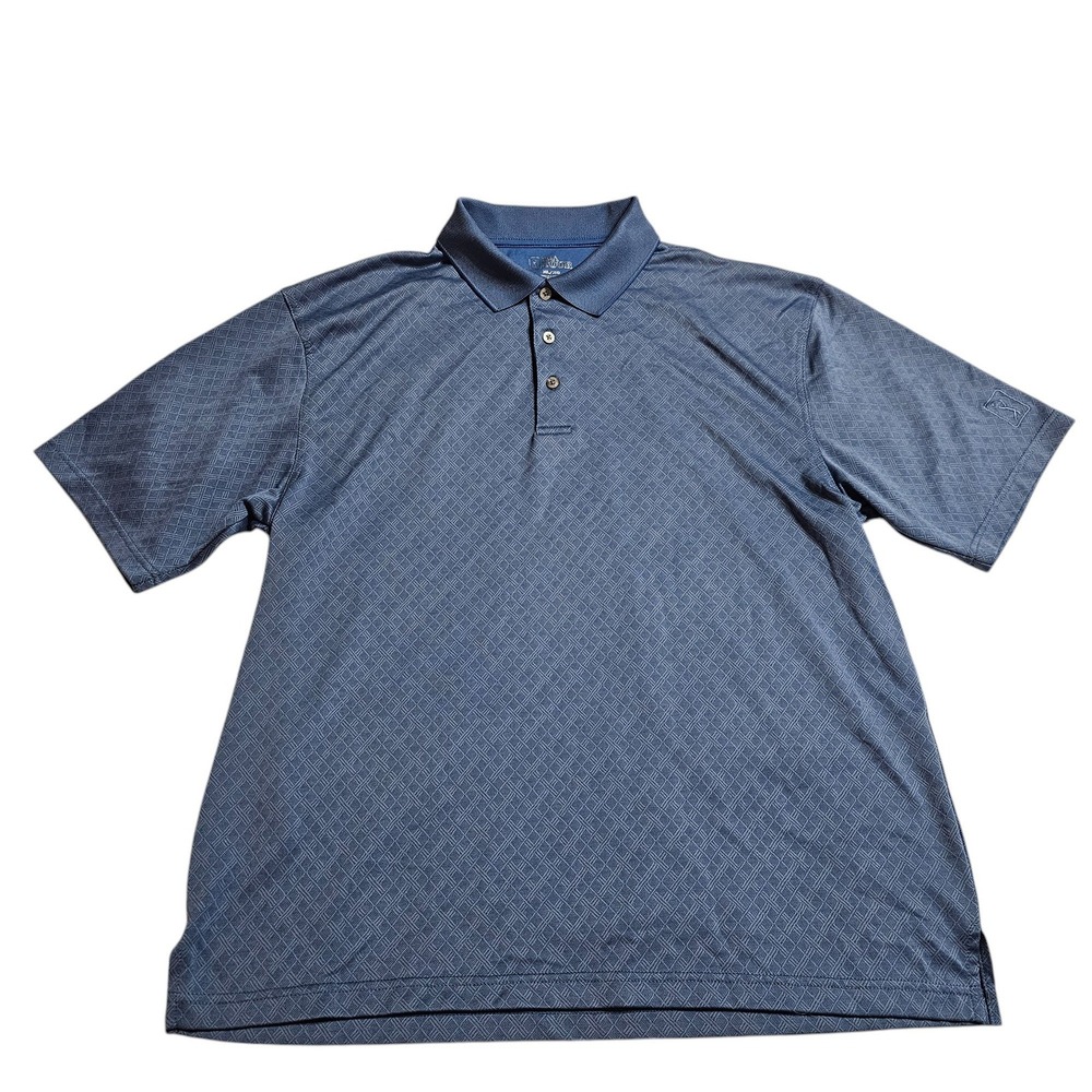 PGA Tour Golf Polo Shirt Diamond Pattern Performance‎ XL